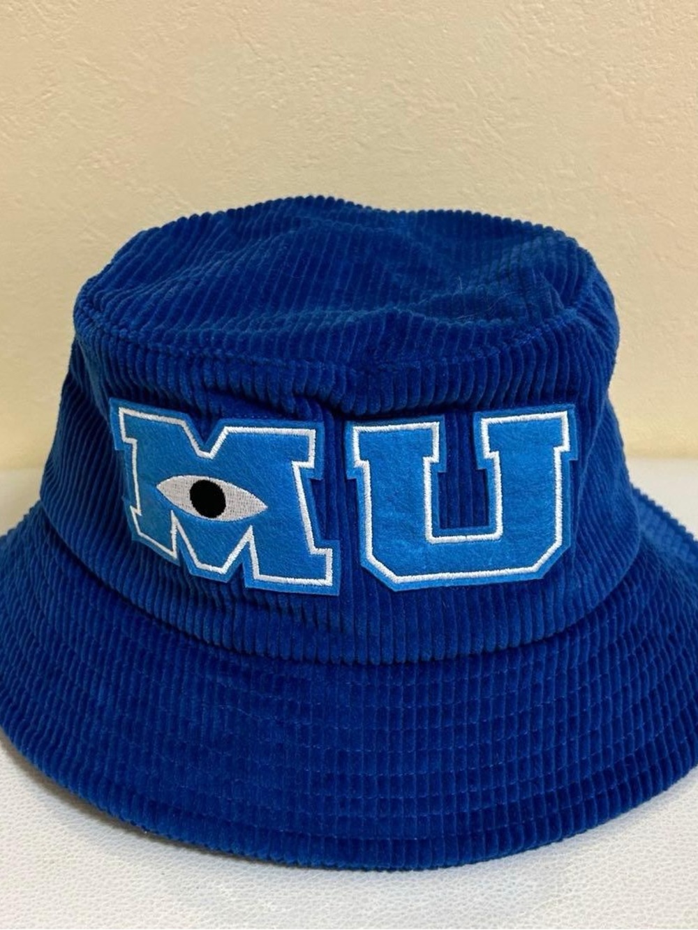Monsters blue Corduroy Bucket Hat with MU Lettering Tokyo Disney resort Japan